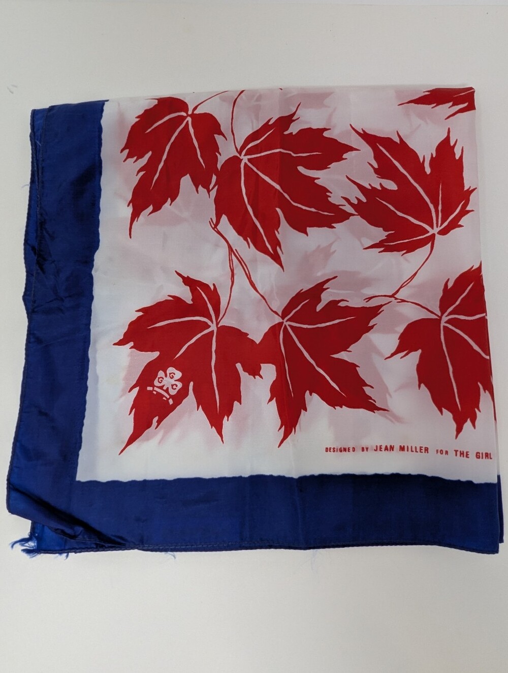 Girl Guides Canada Scarf Jean Miller Red Maple Leaf Silk